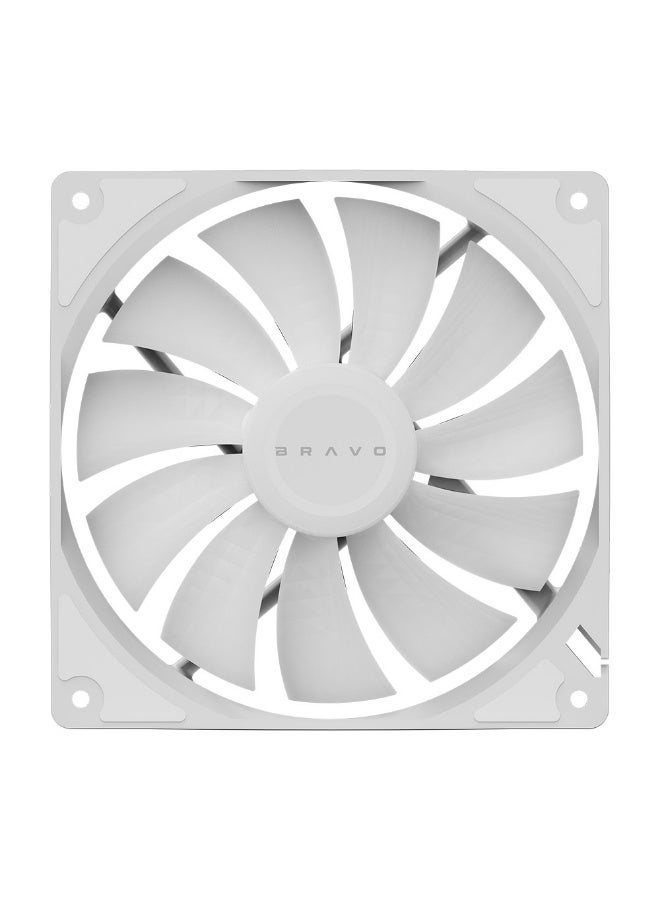 برافو مروحة كمبيوتر G140 ARGB PWM مقاس 140 مم بتقنية aRGB: هادئة وقوية، سرعة دوران 1700 دورة في الدقيقة، تدعم وحدة تحكم مروحة ARGB بجهد 5 فولت و4 دبابيس، تدفق هواء 73.9 قدم مكعب في الدقيقة، مزودة بمحمل هيدروليكي. - Image 2